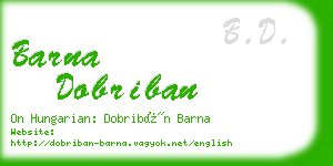 barna dobriban business card